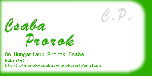 csaba prorok business card